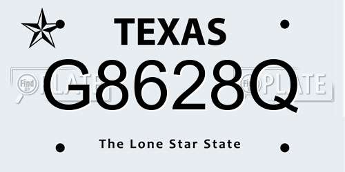 G8628Q Texas License Plate