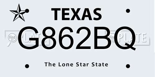 G862BQ Texas License Plate