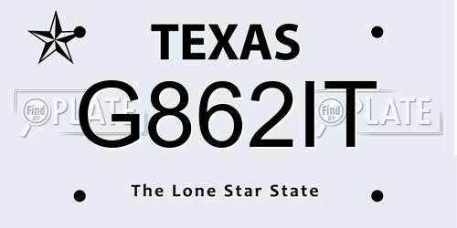 G862IT Texas License Plate