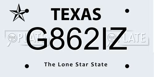 G862IZ Texas License Plate