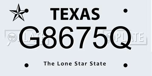 G8675Q Texas License Plate