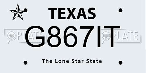 G867IT Texas License Plate