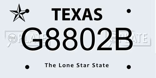 G8802B Texas License Plate