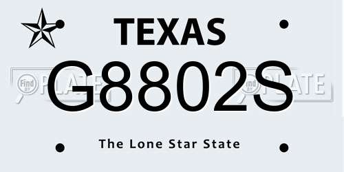 G8802S Texas License Plate
