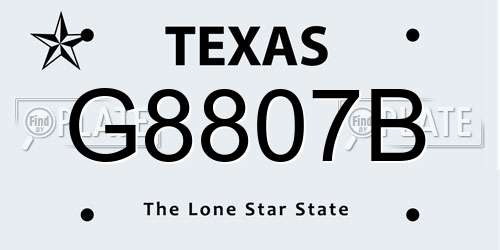 G8807B Texas License Plate