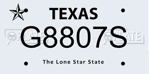 G8807S Texas License Plate