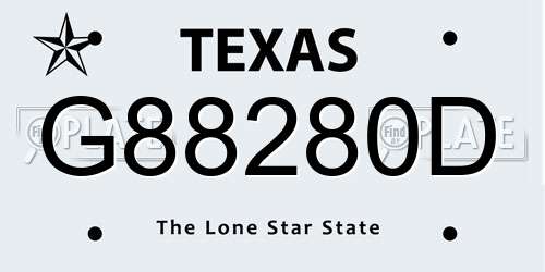 G88280D Texas License Plate