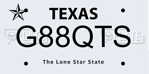 G88QTS Texas License Plate