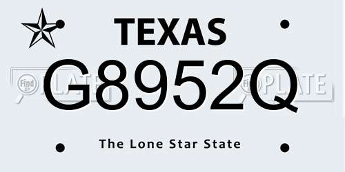 G8952Q Texas License Plate