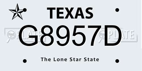 G8957D Texas License Plate