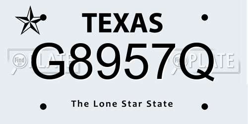 G8957Q Texas License Plate