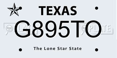 G895TO Texas License Plate