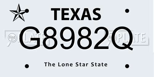 G8982Q Texas License Plate