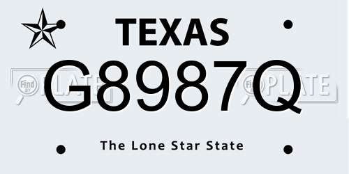 G8987Q Texas License Plate