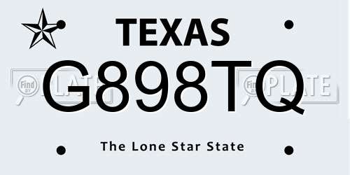 G898TQ Texas License Plate