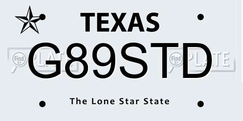 G89STD Texas License Plate