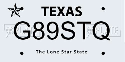 G89STQ Texas License Plate