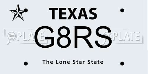 G8RS Texas License Plate