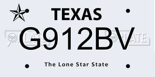 G912BV Texas License Plate