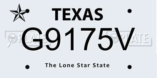 G9175V Texas License Plate