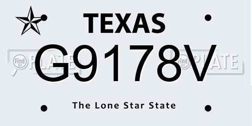 G9178V Texas License Plate