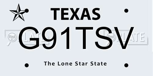 G91TSV Texas License Plate