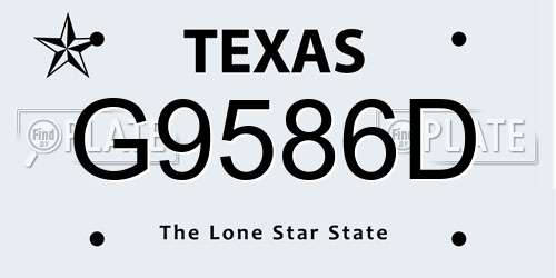 G9586D Texas License Plate