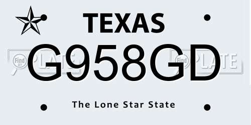 G958GD Texas License Plate