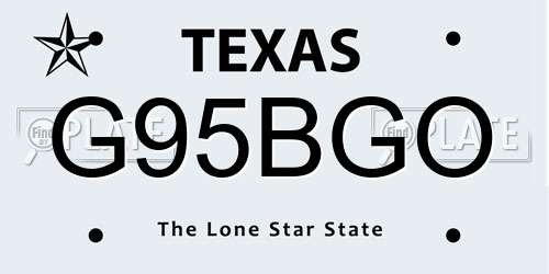 G95BGO Texas License Plate