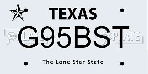 G95BST Texas License Plate