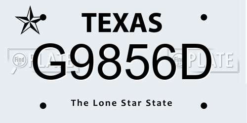 G9856D Texas License Plate