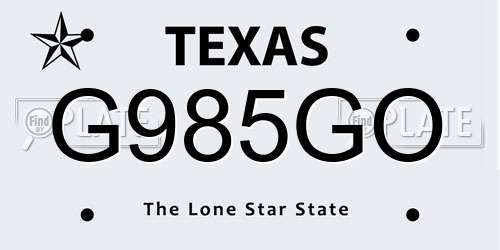 G985GO Texas License Plate