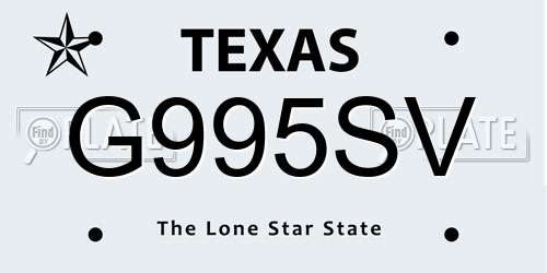 G995SV Texas License Plate
