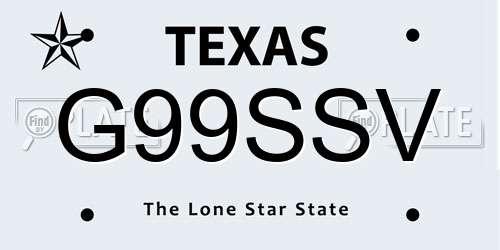 G99SSV Texas License Plate