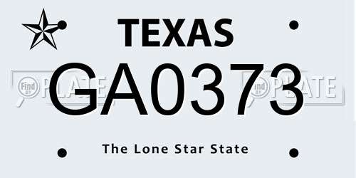 GA0373 Texas License Plate