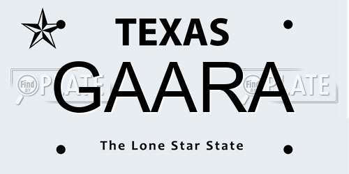 GAARA Texas License Plate