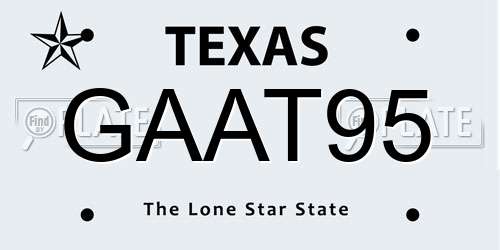 GAAT95 Texas License Plate