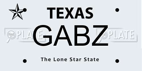 GABZ Texas License Plate