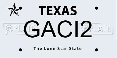 GACI2 Texas License Plate