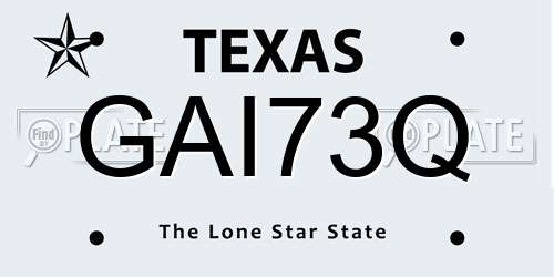 GAI73Q Texas License Plate