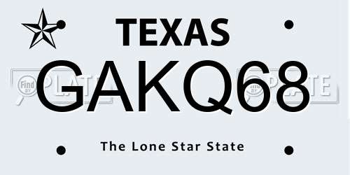 GAKQ68 Texas License Plate