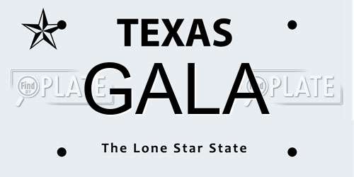 GALA Texas License Plate