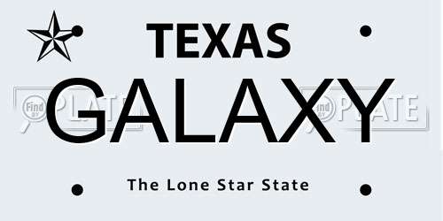 GALAXY Texas License Plate