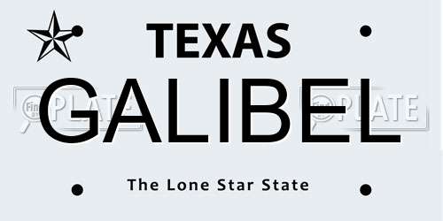 GALIBEL Texas License Plate