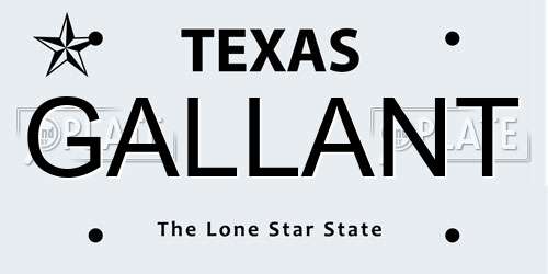 GALLANT Texas License Plate