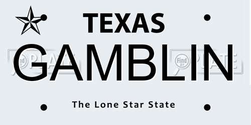 GAMBLIN Texas License Plate