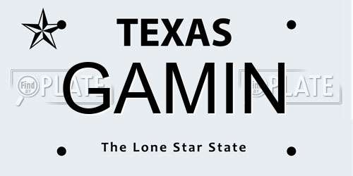 GAMIN Texas License Plate