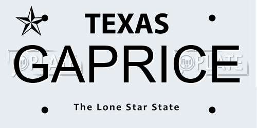 GAPRICE Texas License Plate
