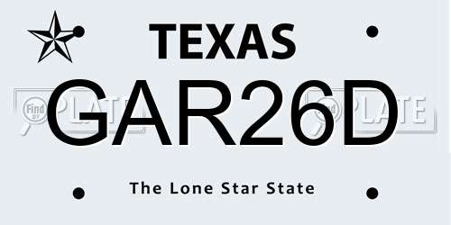 GAR26D Texas License Plate