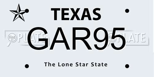 GAR95 Texas License Plate